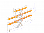 Stillads - Nolimit Modular 12×6 m med trappe og Gavl top