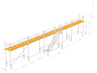 Byggställning - Nolimit Modular 15×4 m med trappa