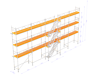 Byggställning - Nolimit Modular 15×8 m med trappa