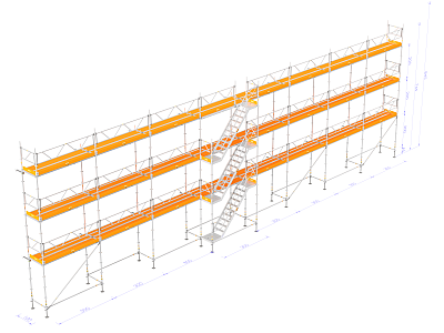 Byggställning - Nolimit Modular 24×8 m med trappa