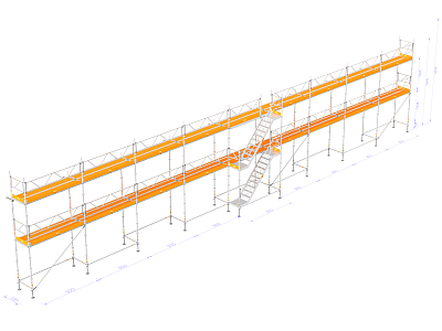 Byggställning - Nolimit Modular 27×6 m med trappa