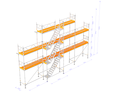 Byggställning - Nolimit Frame 12×6 m med trappa & Gaveltopp