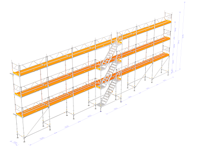Byggställning - Nolimit Frame 21×8 m med trappa