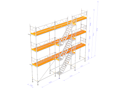 Byggställning - Nolimit Frame 9×8 m med trappa
